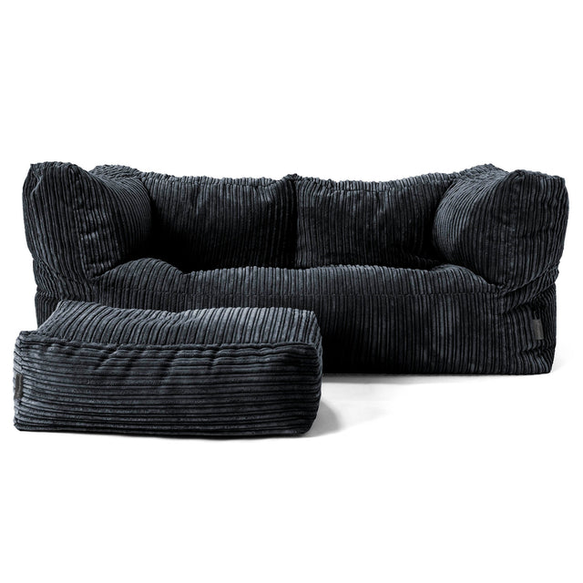 2-Sitzer Albert Sitzsacksofa - Cord Schwarz 02