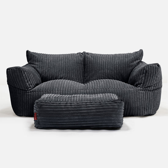 Josephine Sitzsack Sofa - Cord Schwarz 02