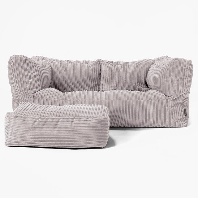 2-Sitzer Albert Sitzsacksofa - Cord Silbergrau 02