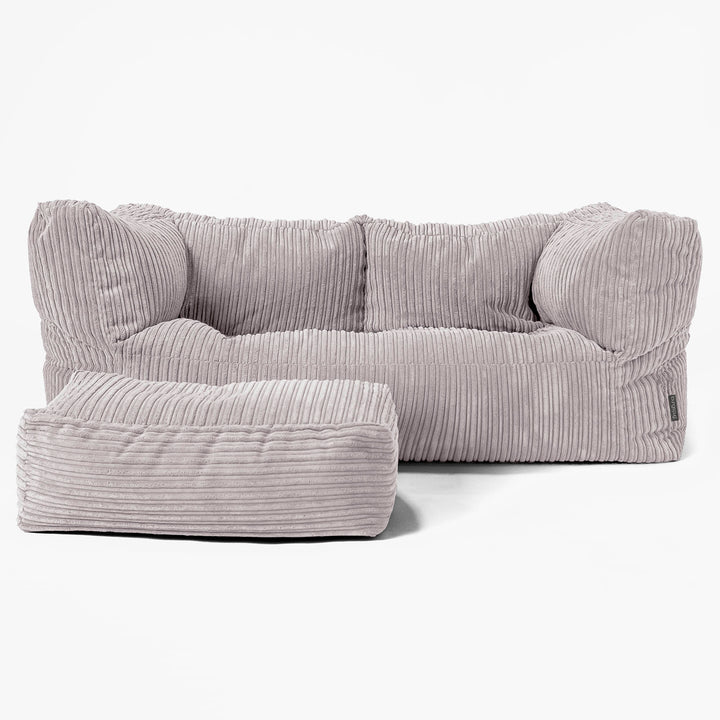 2-Sitzer Albert Sitzsacksofa - Cord Silbergrau 02