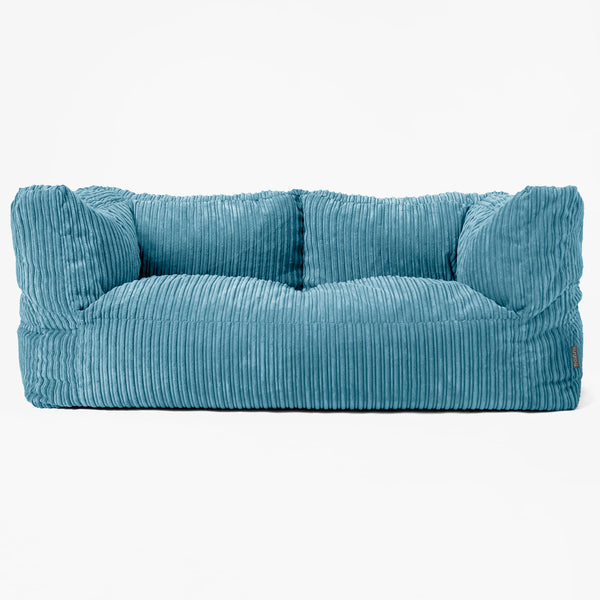 2-Sitzer Albert Sitzsacksofa - Cord Türkis 01
