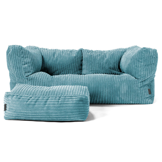 2-Sitzer Albert Sitzsacksofa - Cord Türkis 02