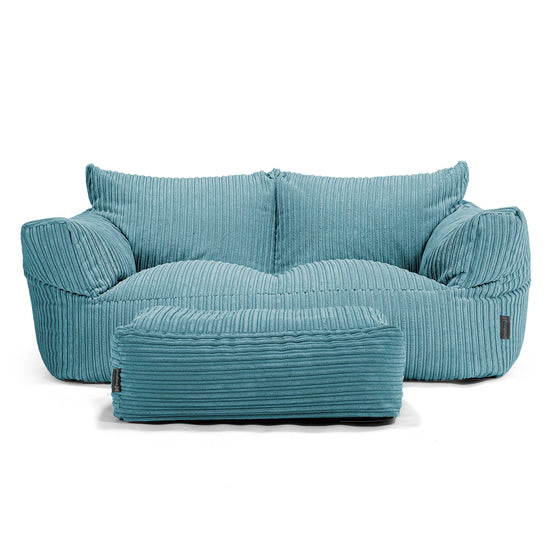Josephine Sitzsack Sofa - Cord Türkis 02
