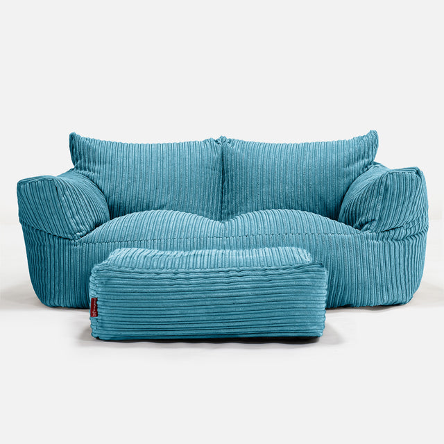 Josephine Sitzsack Sofa - Cord Türkis 02