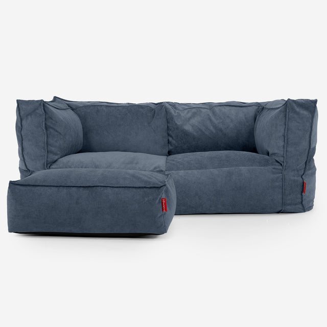 2-Sitzer Albert Sitzsacksofa - Feincord Marineblau 02