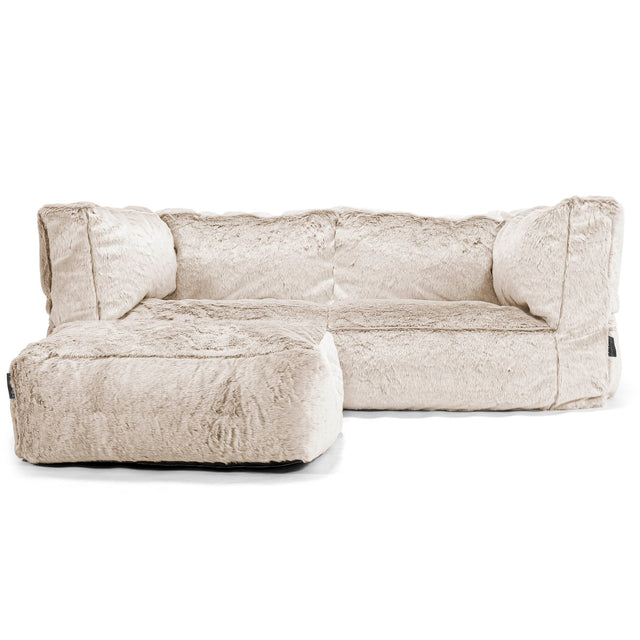 2-Sitzer Albert Sitzsacksofa - Kaninchen Kunstfell Goldbraun 02