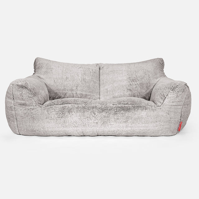 Josephine Sitzsack Sofa - Kaninchen Kunstfell Hellgrau 01