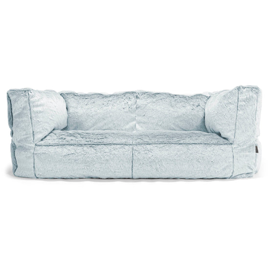 2-Sitzer Albert Sitzsacksofa - Kaninchen Kunstfell Pastellblau 01