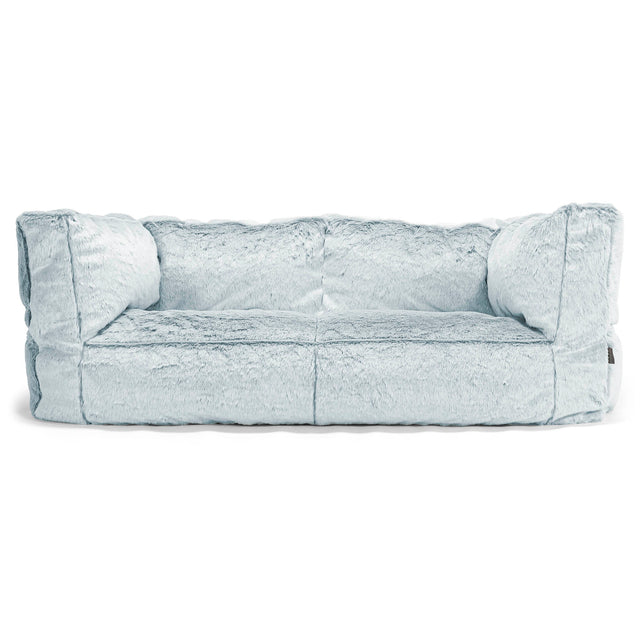 2-Sitzer Albert Sitzsacksofa - Kaninchen Kunstfell Pastellblau 01
