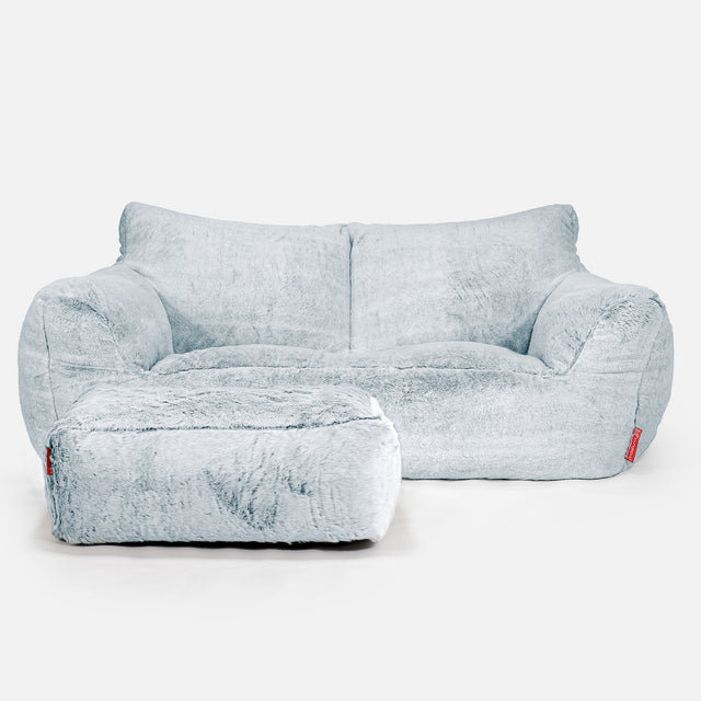 Josephine Sitzsack Sofa - Kaninchen Kunstfell Pastellblau 02