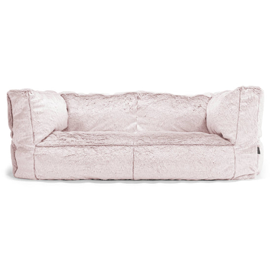 2-Sitzer Albert Sitzsacksofa - Kaninchen Kunstfell Pastellrosa 01
