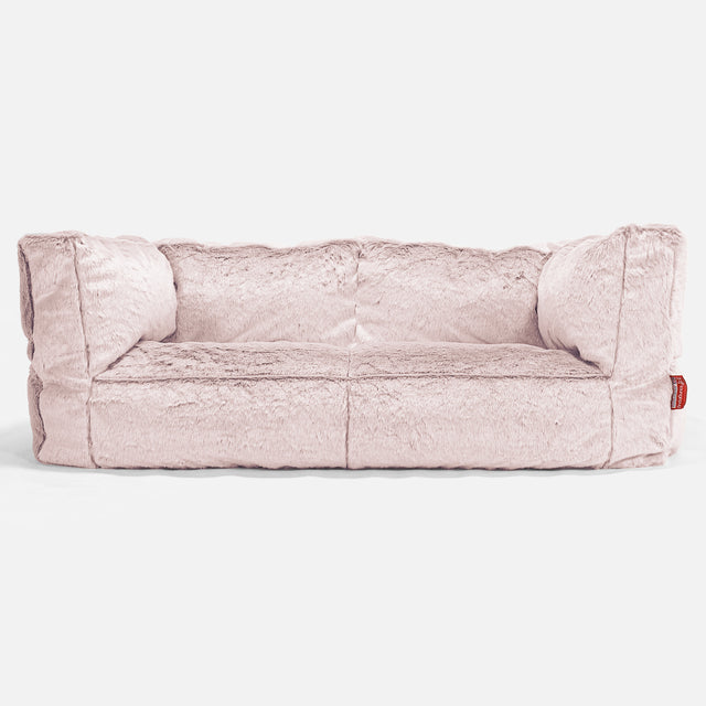 2-Sitzer Albert Sitzsacksofa - Kaninchen Kunstfell Pastellrosa 01