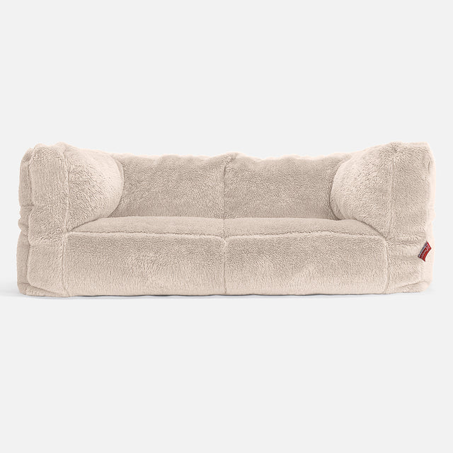 2-Sitzer Albert Sitzsacksofa - Teddy Kunstfell Creme 01