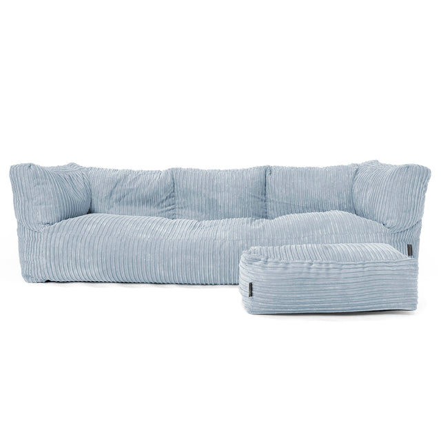 3-Sitzer Albert Sitzsacksofa - Cord Baby Blau 02