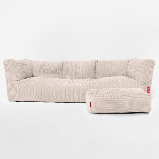3-Sitzer Albert Sitzsacksofa - Cord Elfenbein 02
