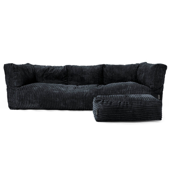 3-Sitzer Albert Sitzsacksofa - Cord Schwarz 02