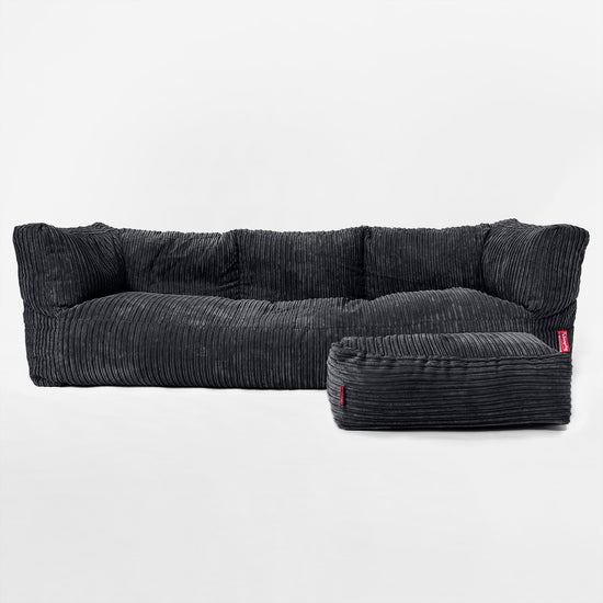 3-Sitzer Albert Sitzsacksofa - Cord Schwarz 02