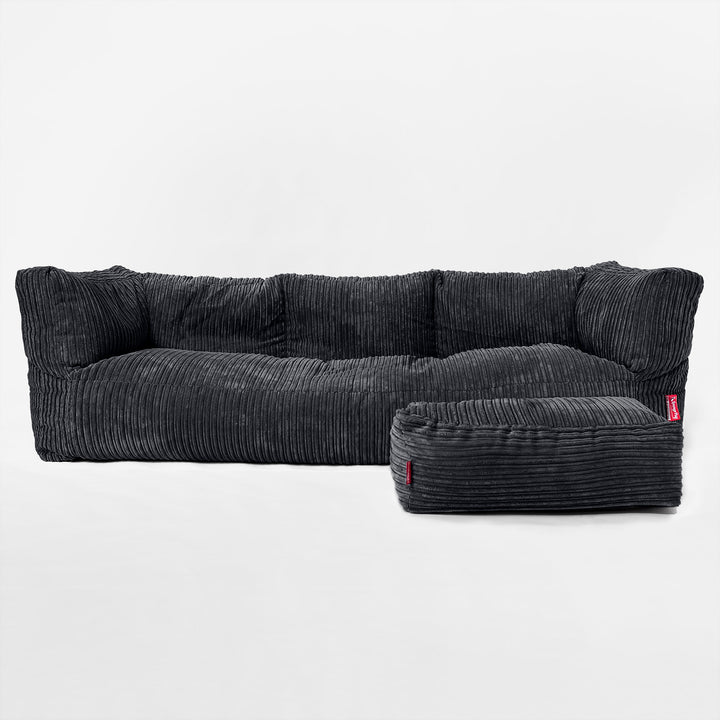 3-Sitzer Albert Sitzsacksofa - Cord Schwarz 02