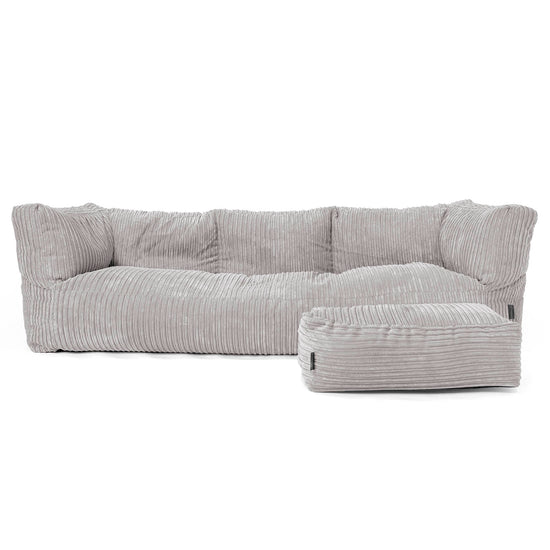 3-Sitzer Albert Sitzsacksofa - Cord Silbergrau 02