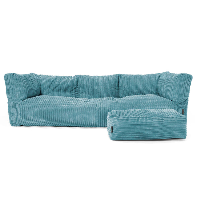 3-Sitzer Albert Sitzsacksofa - Cord Türkis 02