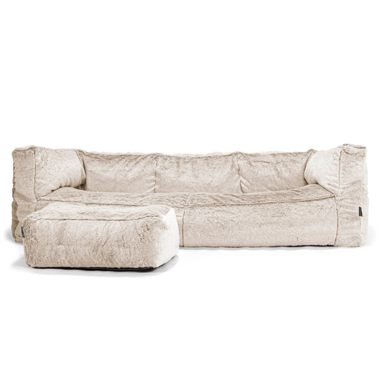 3-Sitzer Albert Sitzsacksofa - Kaninchen Kunstfell Goldbraun 02
