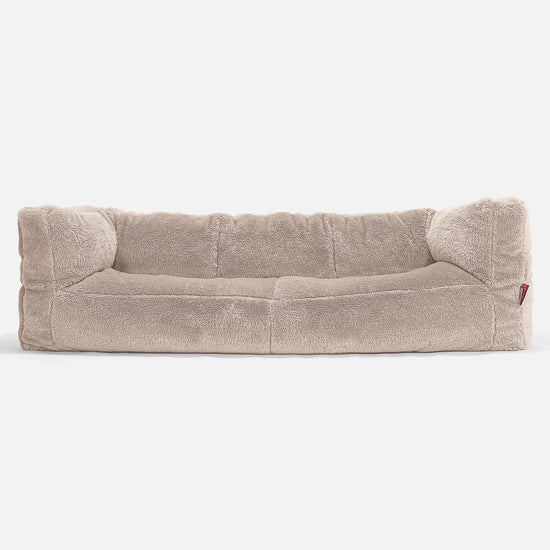 3-Sitzer Albert Sitzsacksofa - Teddy Kunstfell Nerzfarben 01
