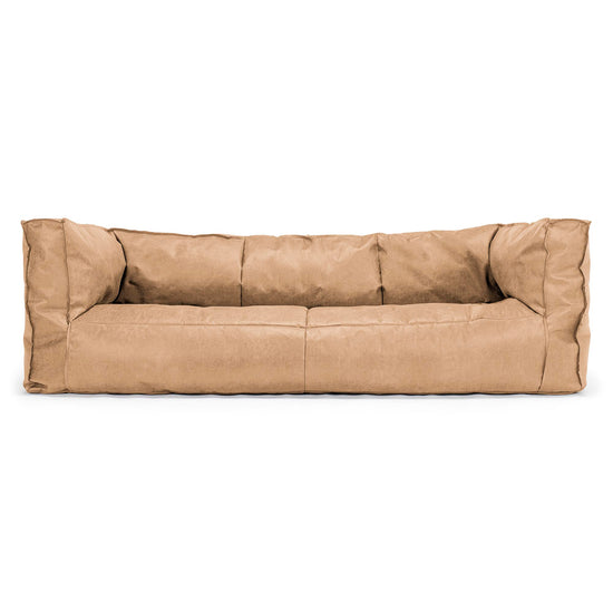 3-Sitzer Albert Sitzsacksofa - Vintage Leder Goldbraun 01