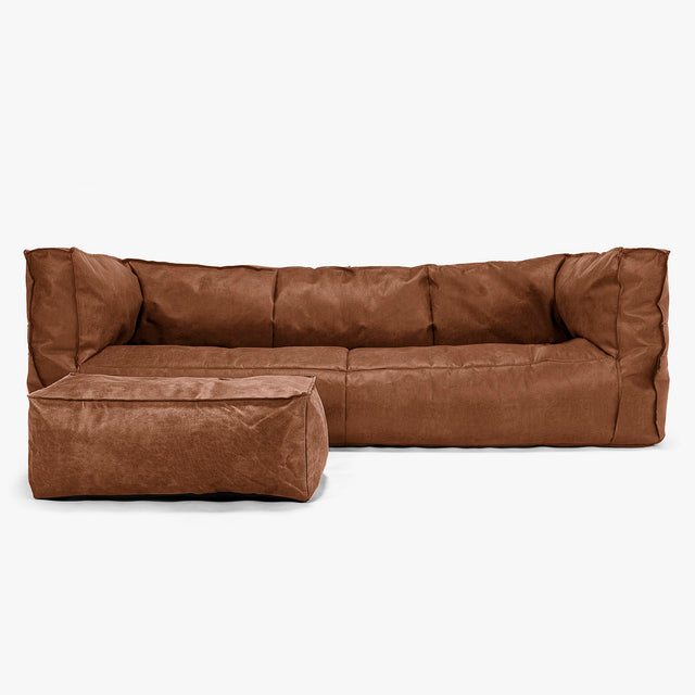 3-Sitzer Albert Sitzsacksofa - Vintage Leder Karamell 02