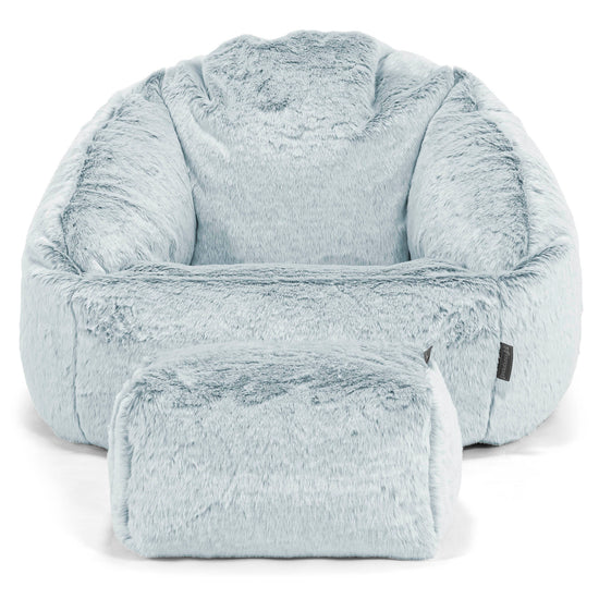 Bubble Sitzsack Sessel - Kaninchen Kunstfell Pastellblau 02
