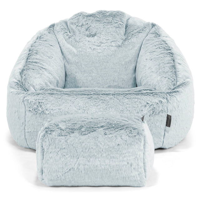 Bubble Sitzsack Sessel - Kaninchen Kunstfell Pastellblau 02
