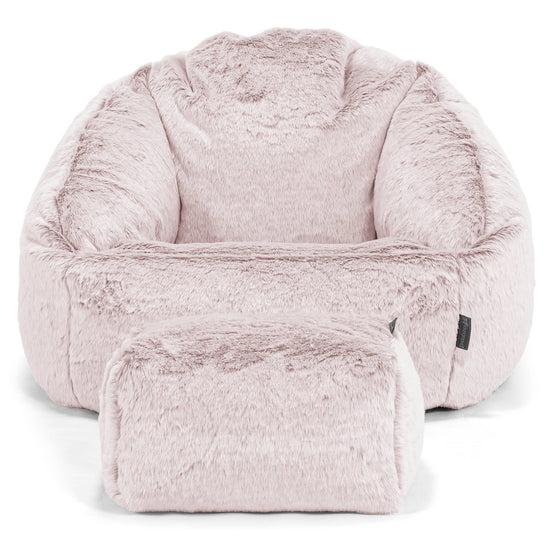 Bubble Sitzsack Sessel - Kaninchen Kunstfell Pastellrosa 02
