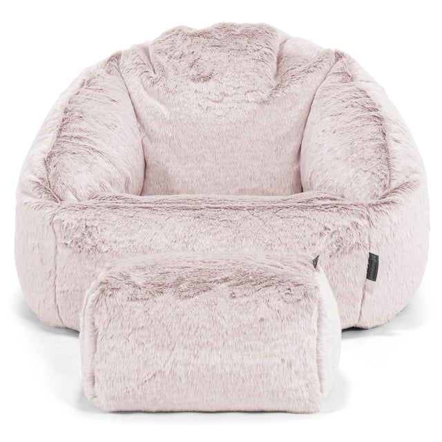Bubble Sitzsack Sessel - Kaninchen Kunstfell Pastellrosa 02