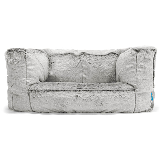 Kindersofa Albert 2-6 jahren - Kaninchen Kunstfell Hellgrau 01