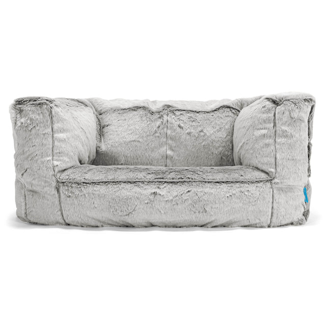 Kindersofa Albert 2-6 jahren - Kaninchen Kunstfell Hellgrau 01
