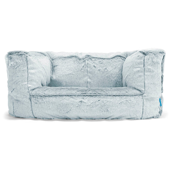 Kindersofa Albert 2-6 jahren - Kaninchen Kunstfell Pastellblau 01