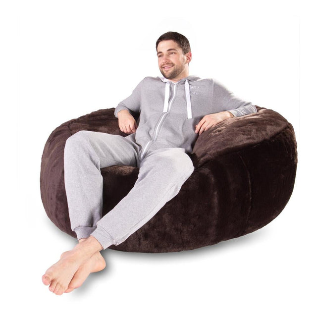 LOUNGE PUG, 'Mammoth' Sofa Sitzsack XXL, Riesen Sessle, Kunstfell Braun