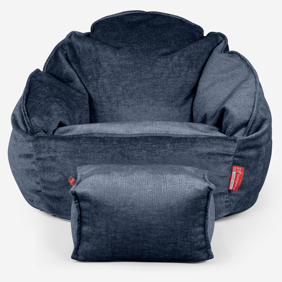 Bubble Sitzsack Sessel - Chenille Marineblau 02