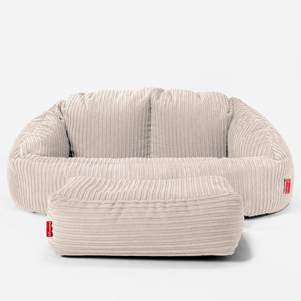 Bubble Sitzsack Sofa - Cord Creme 01