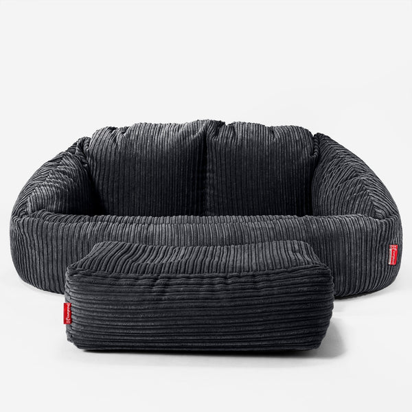 Bubble Sitzsack Sofa - Cord Schwarz 01