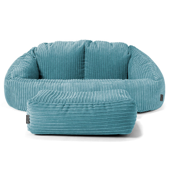 Bubble Sitzsack Sofa - Cord Türkis 02