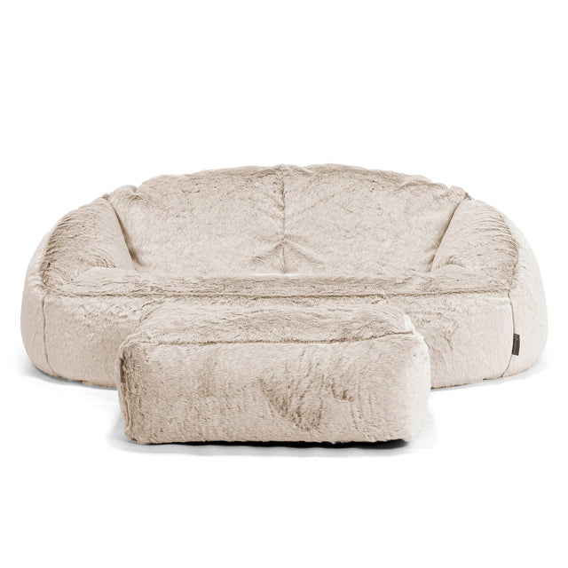 Bubble Sitzsack Sofa - Kaninchen Kunstfell Goldbraun 02