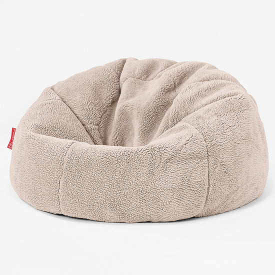 CloudSac 200 XXL Memory-Schaum Kinder Sitzsack 2-12 jahren - Teddy Kunstfell Nerzfarben 01
