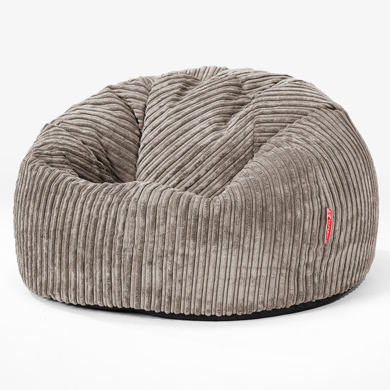 CloudSac 200 XXL Memory-Schaum Kinder Sitzsack 2-12 jahren - Cord Beigegrau 01