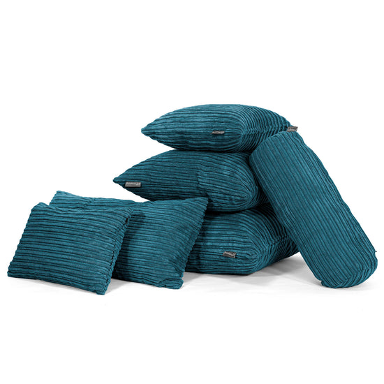 Riesen Kissen 40 x 80cm - Cord Blaugrün 04
