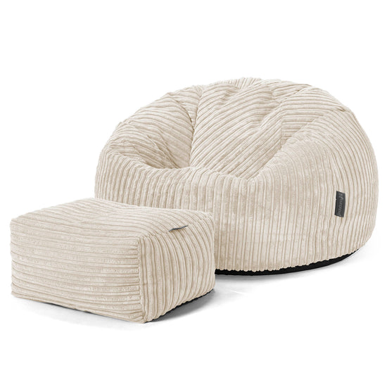 Klassischer Sitzsack Sessel - Cord Creme 02