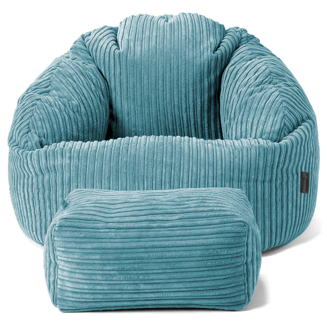 Bubble Sitzsack Sessel - Cord Türkis 02