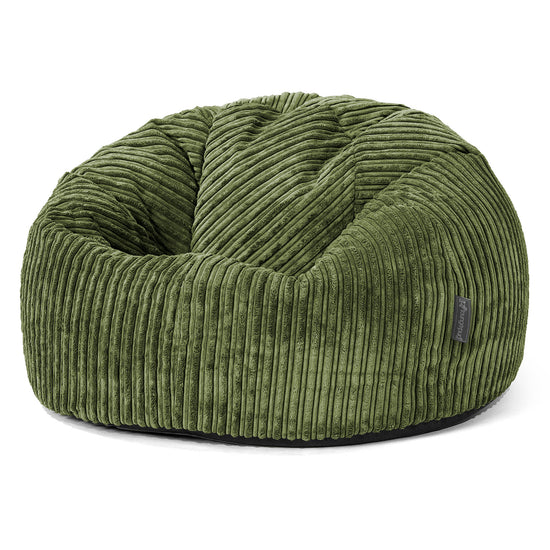Klassischer Sitzsack Sessel - Cord Nadelwaldgrün 01