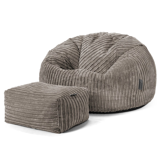Klassischer Sitzsack Sessel - Cord Graphitgrau 02