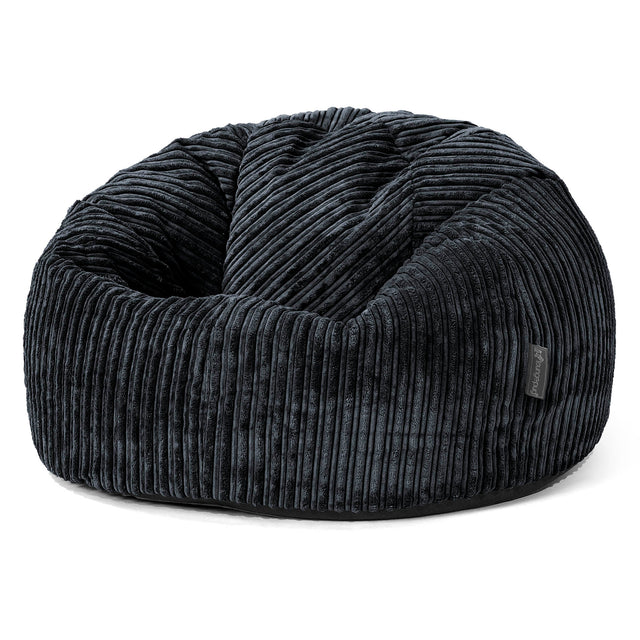 Klassischer Sitzsack Sessel - Cord Schwarz 01
