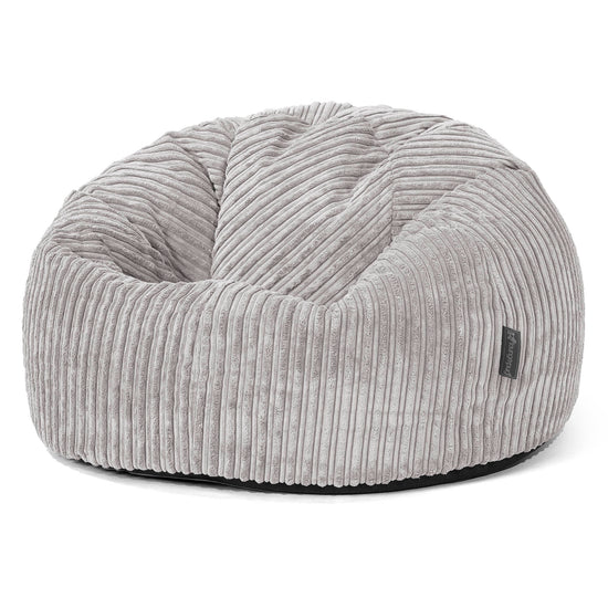 Klassischer Sitzsack Sessel - Cord Silbergrau 01